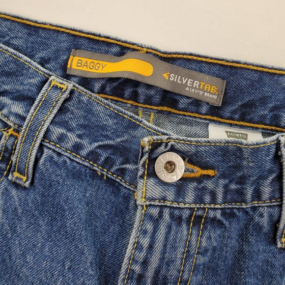 Vtg Y2K Levi's SilverTab Jeans Blue Baggy Loose Denim Pants Men’s 33x32 (34x31) - Picture 7 of 12